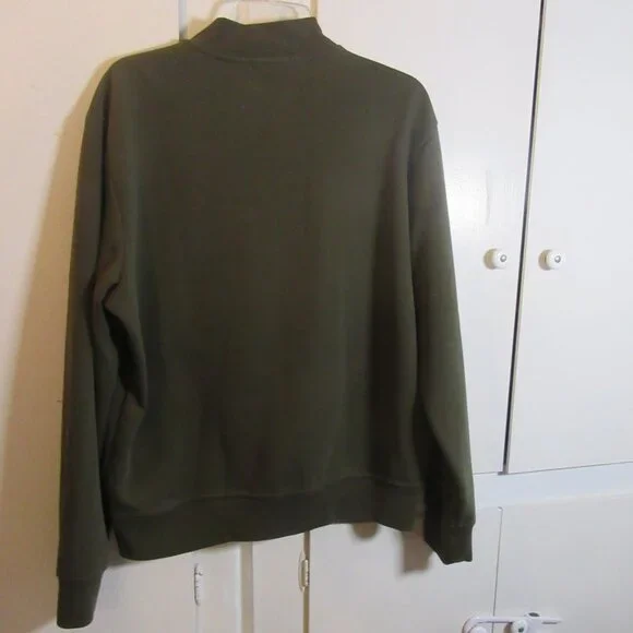 Polo Ralph Lauren Olive Green Double Knit Full Zip Bomber Style Jacket Size L - Picture 5 of 7
